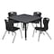 Regency Tables > Height Adjustable > Square Table & Chair Sets, 30 W, 30 L, 23-36 H, Grey TB3030GYAPBK45BK - alternate 1